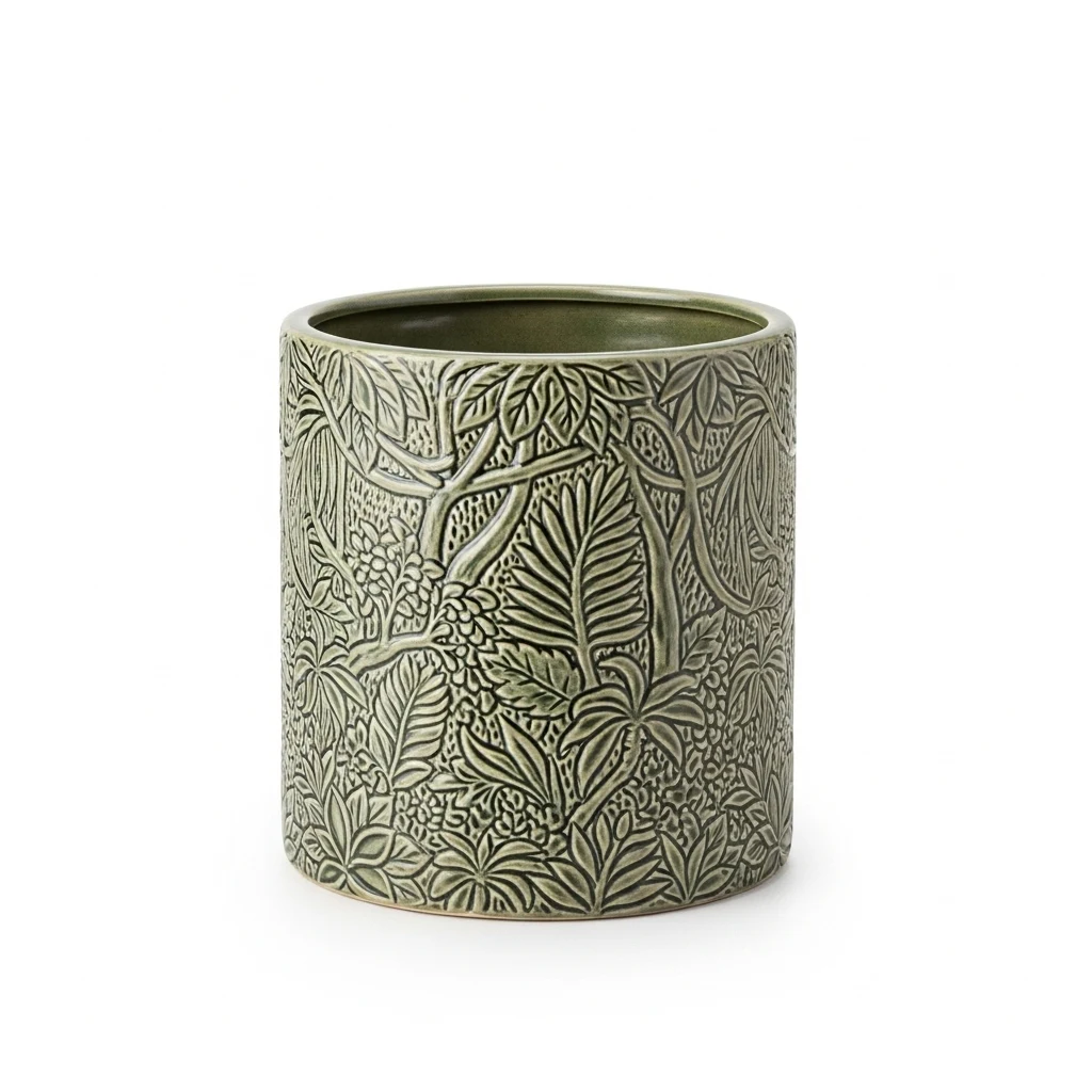 Present Time Jungle Ceramic Planter
