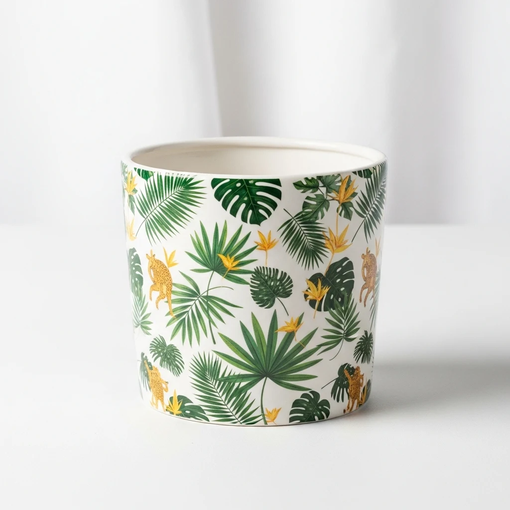 Present Time Jungle Ceramic Planter image 2